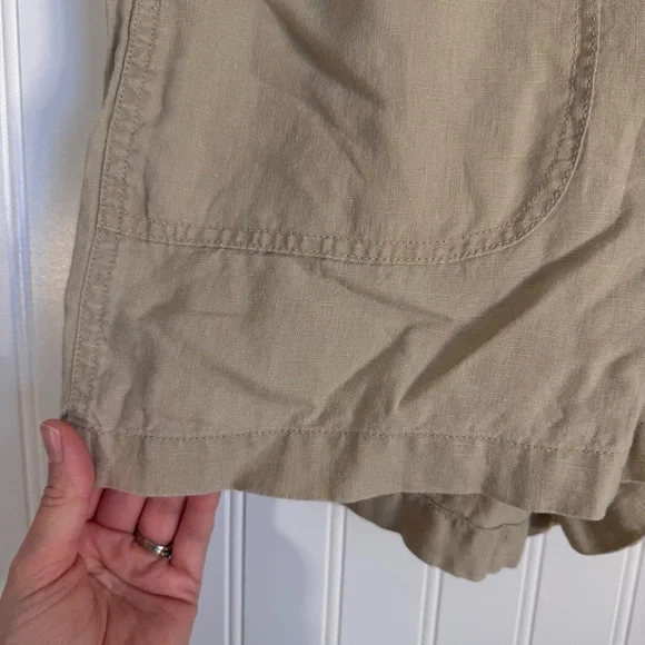 Quince 100% European Organic Linen Pull On Drawstring Shorts Driftwood Tan Sz M - Picture 6 of 16